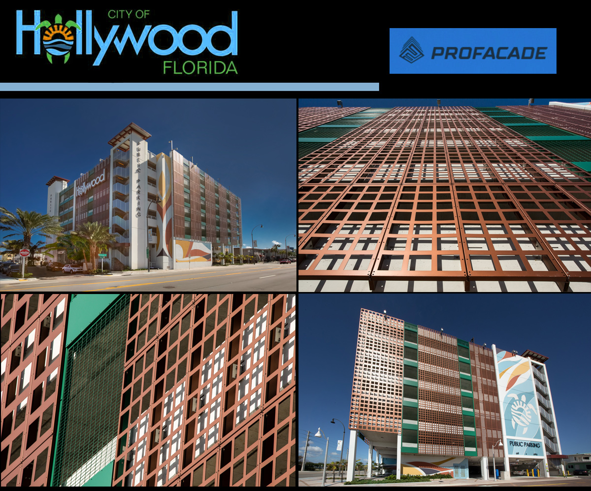 Architectural views of the Nebraska Garage at the beach in Fort Lauderdale, FL.